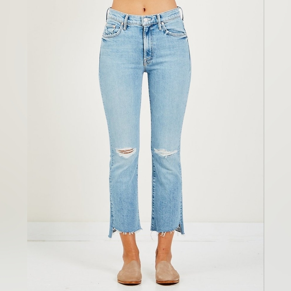 MOTHER The Insider Step Crop Fray Jeans In The Problem With Miracles Sz 25